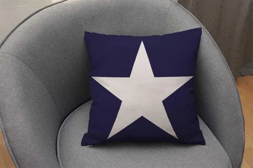 Vista 4 de Nphuriy Funda de almohada con diseño abstracto de estrellas de Estados Unidos sobre fondo azul, funda de almohada decorativa de algodón y lino Multi