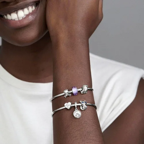 Vista 3 de Clever Fox Blue Crystal Eyes 925 plata esterlina Charm Bead para pandora y pulseras o collares similares