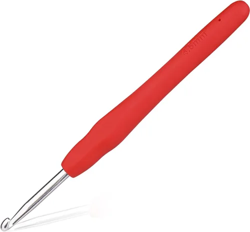Vista 10 de Gancho de ganchillo de 0,5 mm, mango ergonómico para manos con artritis, agujas de tejer extra largas para principiantes y lana para ganchillo