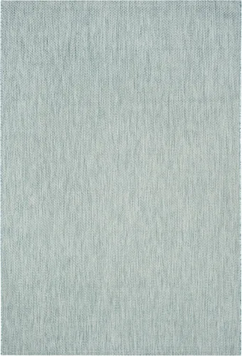 Vista 104 de SAFAVIEH Alfombra Lavable para Exteriores Colección Courtyard - 2'3" x 5', Azul Aqua y Gris, No Desprende Pelusa y Fácil Limpieza, Ideal para Patio