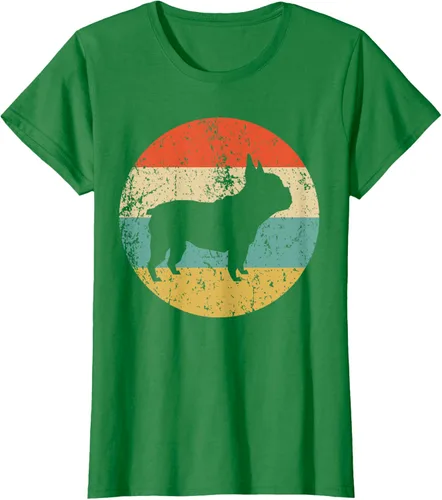 Vista 43 de Camiseta de perro retro de Bulldog Francés Negro