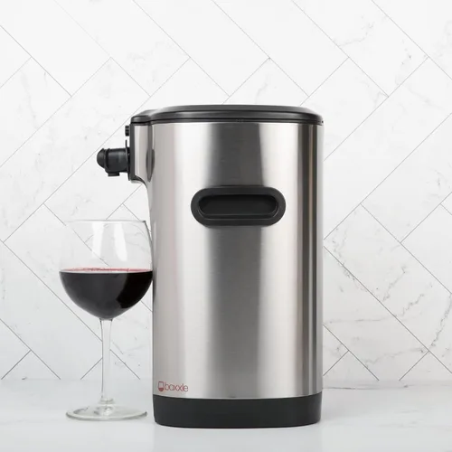 Vista 2 de Boxxle Box - Dispensador de vino de acero inoxidable de 3 litros, elegante, eficiente, sostenible, mantiene el vino fresco durante 6 semanas