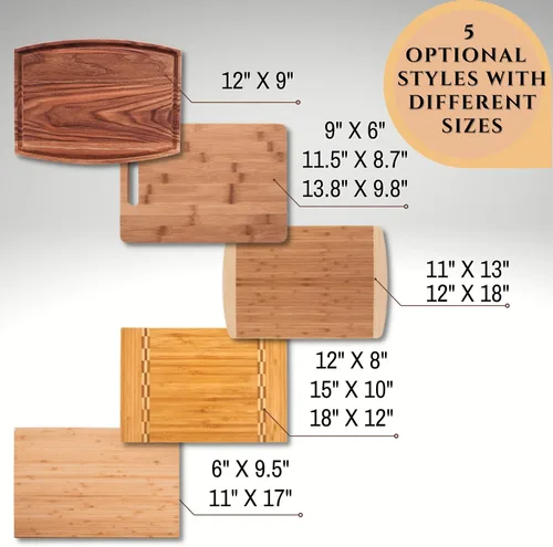Vista 5 de Tabla de cortar personalizada, 11 diseños y 5 estilos de madera, tabla de cortar – Regalos de boda para parejas, regalos de inauguración de la casa