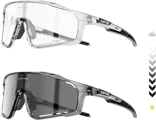 Vista 8 de KAPVOE Gafas de ciclismo fotocromáticas para hombres y mujeres, gafas de sol deportivas, marco de decoloración HD, gafas de bicicleta K76