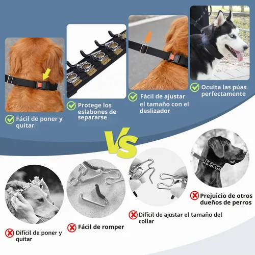 Vista 5 de Mayerzon Collar para perro, patentado Martingala, collar antitirones para perros pequeños, medianos y grandes, con hebilla para paseo y Negro