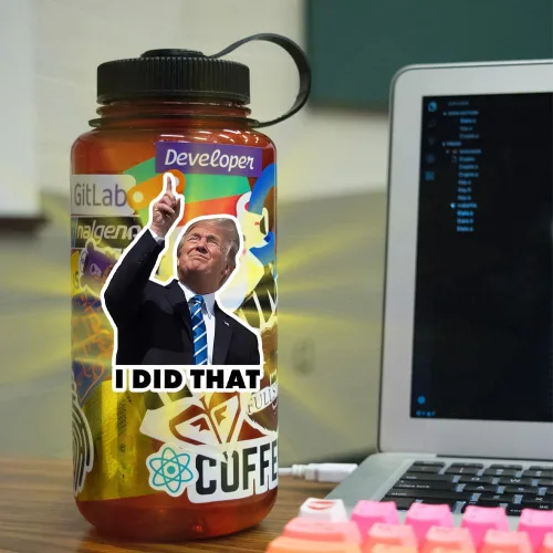 Vista 4 de Calcomanías con texto en inglés "I Did That Trump", 100 calcomanías con texto en inglés "I Did That", 5 patrones diferentes, tamaño grande de 3