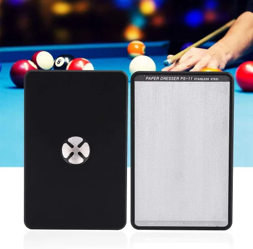 Vista 6 de 2 in 1 Pool Cue Scuffer Featuring a Stainless Steel Matte Surface for Burnishing, a Compact Billiard Cue Tip Shaper for All Billiard Players