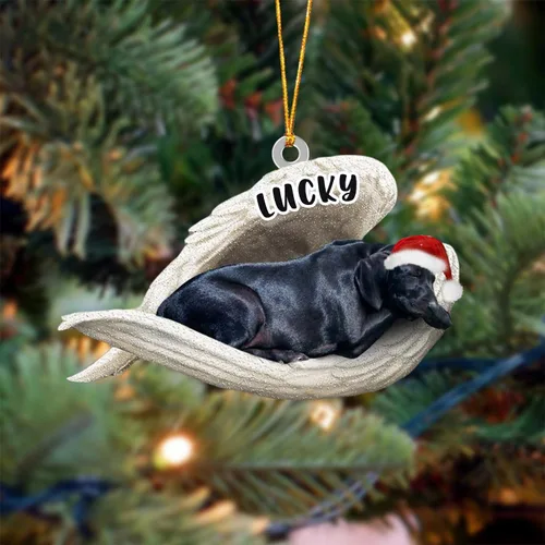 Vista 100 de Ángel durmiente de Afghan Hound para Navidad, adorno personalizado con el nombre del perro, adorno de Navidad personalizado para amantes de perros