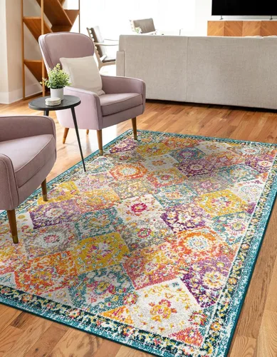 Vista 10 de Unique Loom Penrose Collection - Alfombra de área - Blake (2' 2" x 3' 1" Rectángulo, Verde/Beige)