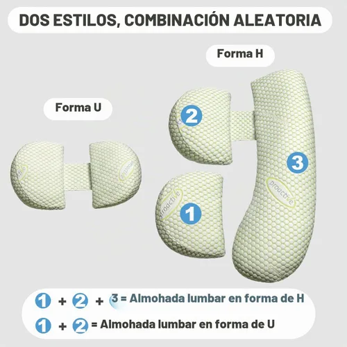 Vista 5 de Almohada de embarazo para mujer, almohada de maternidad de cuerpo completo para soporte de espalda y cadera, funda suave extraíble para comodidad