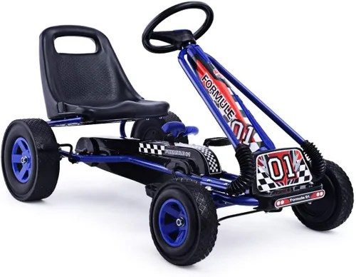 Vista 12 de HONEY JOY Pedal Go Kart, Go Kart de Pedal de 4 Ruedas para Niños Pequeños, Juguete de Coche de Pedal de Carreras, Adelante/Atrás, Asiento