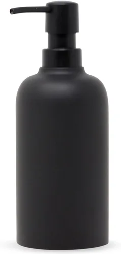 Vista 9 de Dispensador de jabón cuadrado de resina negro mate de 15 onzas para cocina