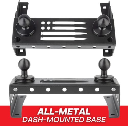 Vista 3 de Soporte para teléfono Bulletpoint de metal para tablero Compatible con Ford F150 2015-2020 y F250/F350 Super Duty 2017-2022 - Montura de bola