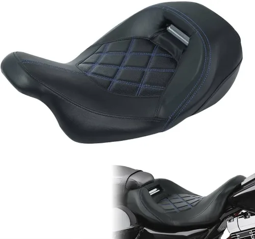 Vista 13 de TCT-MOTORPARTS Driver Rider - Almohadilla de respaldo para Harley Touring 2009-2023 Road King Street Road Electra Glide Ultra Black Stitching