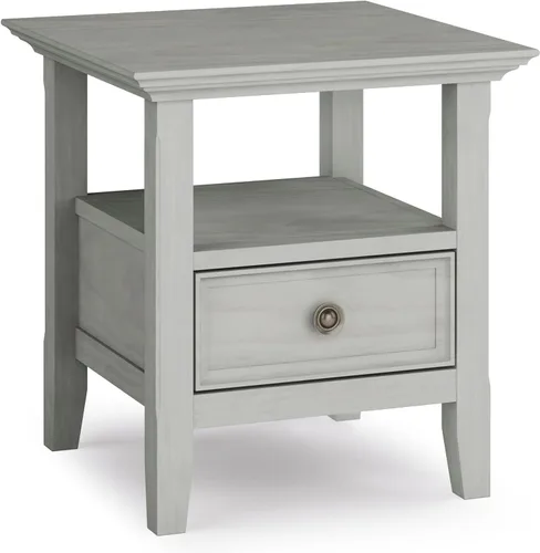 Vista 12 de SIMPLIHOME Amherst - Mesa consola – Mesa de sofá de madera maciza de 48 pulgadas de ancho en color marrón nogal, mesa de almacenamiento