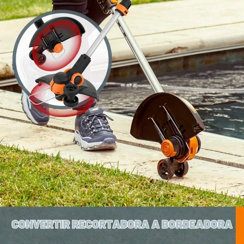 Vista 2 de WORX - Podadora inalámbrica de 20 V y 2 en 1, para cortar y bordear WG162 (batería y cargador incluidos)