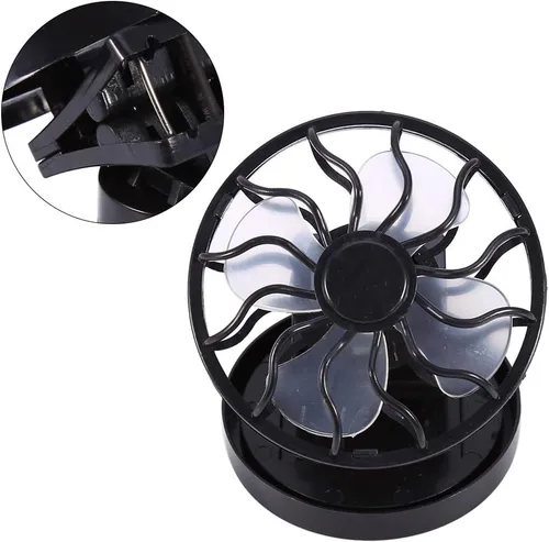 Vista 8 de YOUTHINK Ventilador solar portátil, mini clip eléctrico para camping, ventilador de ahorro de energía para picnic, pesca, parque, viajes