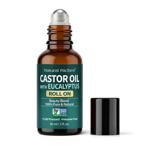 Vista 12 de Natural Riches Rollo de aceite de árbol de té con ricino en 1 fl oz