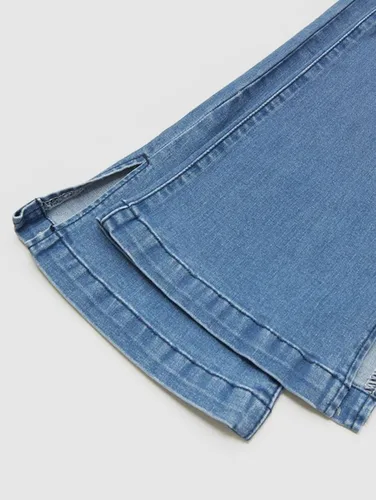 Vista 5 de Flamingals Jeans acampanados para mujer, cintura alta, parte inferior acampanada, pierna ancha, control de abdomen, rasgados, acampanados, talla XL