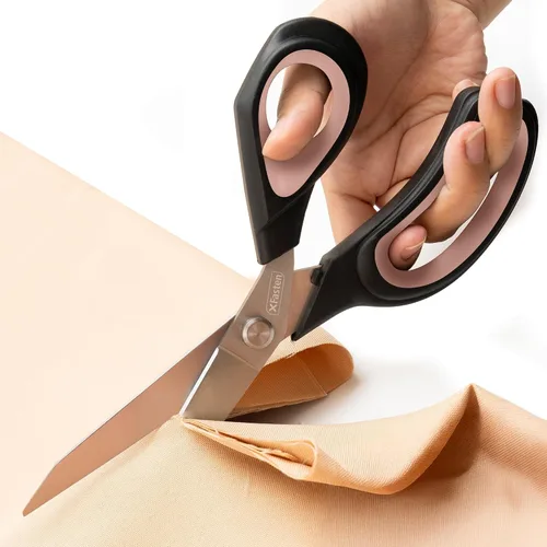 Vista 12 de XFasten Tijeras de sastre profesionales de alta resistencia, 9.5 pulgadas, tijeras de modista ultra afiladas para corte de tela Tijeras de coser