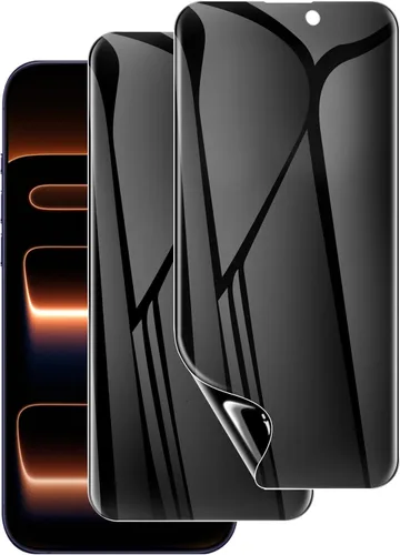 Vista 6 de LYWHL Paquete de 3 protectores de pantalla de privacidad para iPhone 12 Pro Max, protector de pantalla privada antiespía de vidrio templado para 12