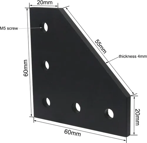 Vista 3 de 10 Conjuntos de Conector de Esquina de Extrusión de Aluminio 2020 Serie 20 Placa de Unión de Ranura en T y V Hardware Conector en L con Tuercas en T