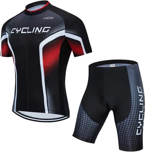 Vista 15 de Ciclismo Jerseys Sets Manga Corta Bicicleta Ropa Trajes Bicicletas Top Hombres MTB Jersey Transpirable Verano Verde Negro 1