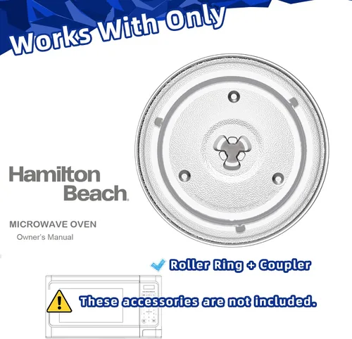 Vista 4 de Plato de vidrio para microondas de 10.6" compatible con microondas Hamilton Beach de 0.9 pies cúbicos. Reemplazo de la placa de vidrio MP-P23