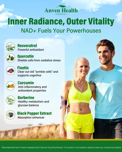Vista 7 de Suplemento liposomal de resveratrol NAD+ - Alternativa NMN con trans-resveratrol, quercetina y fisetina - NAD Plus Booting para mujeres y hombres