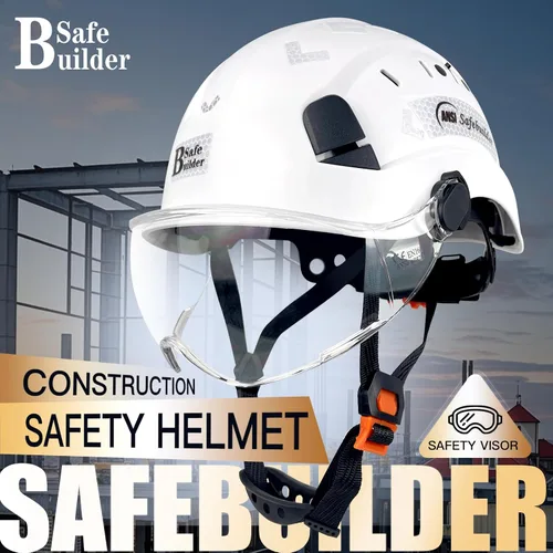 Vista 2 de Casco de Seguridad de Construcción con Visera Casco Duro ABS Cascos Duros de Ventilación Ajustable Protección de Cabeza de Trabajo Industrial