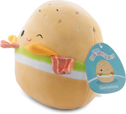 Vista 2 de Squishmallows Desayuno Squad - Muñeca de peluche de 8 pulgadas, nuevo 2023 - Geronimo Bagel