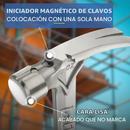 Vista 5 de Estwing Serie Ultra - Martillo de carpintero de mango corto de 15 oz con boca lisa y mango reductor de impactos - E6-15SR Fabricado en Estados