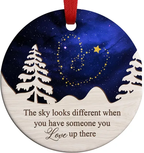 Vista 11 de Adornos de Navidad conmemorativos, colibrí "Un alma hermosa nunca se olvida", adornos para árbol de Navidad, adorno de Navidad de duelo, regalos
