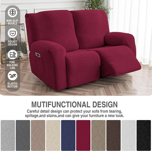 Vista 168 de Gennia Funda Impermeable para Silla Reclinable, Fundas Elásticas para Sofá Reclinable con Bolsillos, Fundas Lavables para Silla Reclinable Lazy Boy