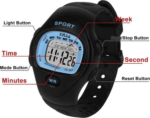 Vista 4 de Viecaeio Reloj deportivo digital para niños, resistente al agua y a prueba de golpes, multifuncional, con hermosa caja de regalo para niños y niñas