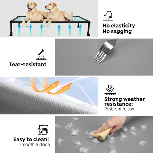 Vista 5 de Veehoo Cama elevada para perros a prueba de mordidos, cama elevada indestructible para masticadores agresivos, plataforma de entrenamiento