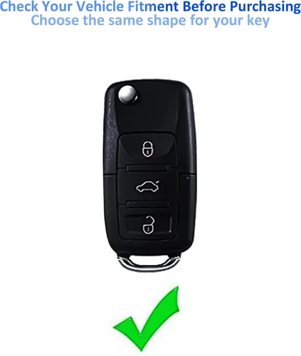 Vista 2 de YHC Funda para llave de coche VW Volkswagen con llavero dorado compatible con Jetta Beetle Tiguan Passat Golf
