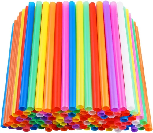 Vista 9 de 100 pajitas grandes para batidos, coloridas y desechables de plástico con boca ancha para batidos de leche (0.43" de diámetro y 8.2" de largo)
