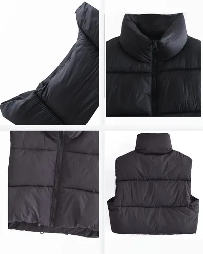 Vista 7 de Shiyifa Chaqueta acolchada con cremallera y cuello alto para mujer