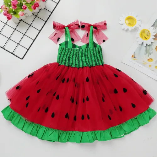 Vista 2 de Vestido tutú para niña, sin mangas, fruncido, vestido de verano con lentejuelas brillantes, lunares, estrellas, princesa, vestido de tul