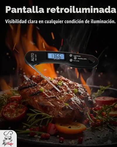 Vista 4 de Termómetro de carne de Digitaces de lectura instantánea plegable