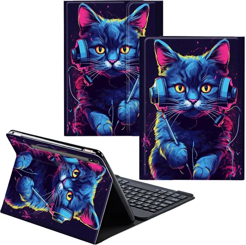 Vista 104 de Funda para Samsung Galaxy Tab S6 Lite 2022/2020 Teclado Inalámbrico Desmontable y Cubierta De Soporte De Cuero PU Funda Protectora Para Samsung