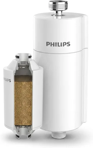 Vista 10 de PHILIPS Filtro de ducha AWP1775BK/37, suavizador de agua para agua dura, filtración de ducha con doble malla, reduce cloro/impurezas/sedimentos