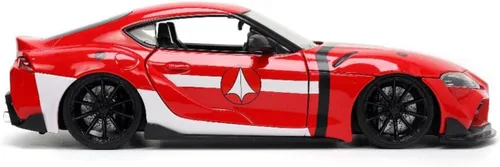 Vista 5 de Jada Toys Robotech 1:24 2020 Toyota Supra - Coche fundido a presión con figura de ley Miriya de 2.75 pulgadas, juguetes para niños y adultos