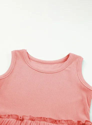 Vista 5 de blibean Vestido de verano sin mangas para niñas, trajes cómodos talla 4-13 años
