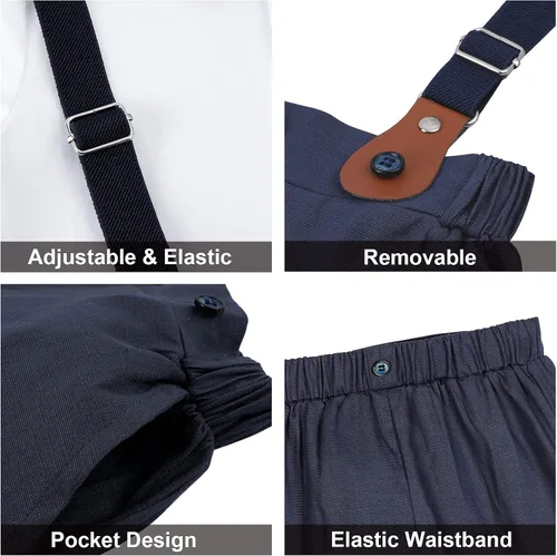 Vista 5 de A&J DESIGN Traje de caballero para bebé, 2 piezas, camisa y pantalones
