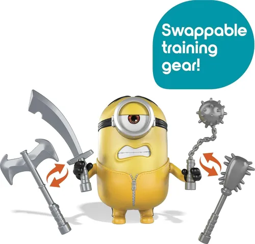 Vista 3 de Minions: The Rise of Gru Movie Moments Martial Arts Minions: Figura de acción de aproximadamente 4 pulgadas, juguete interactivo con articulación