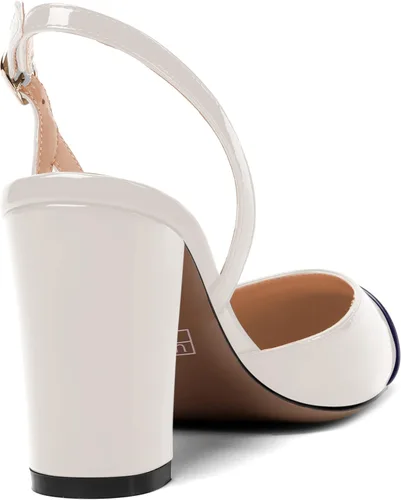 Vista 5 de Zapatos de tacón alto con hebilla de tacón alto y correa trasera sexy para mujer, diseño de club nocturno, 3.3 pulgadas