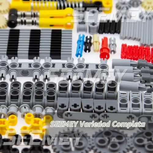 Vista 4 de SEEMEY - Juego de accesorios de bloques de construcción de 791 piezas compatibles con la marca L MOC Technic Parts, Including Cars Gears Axles