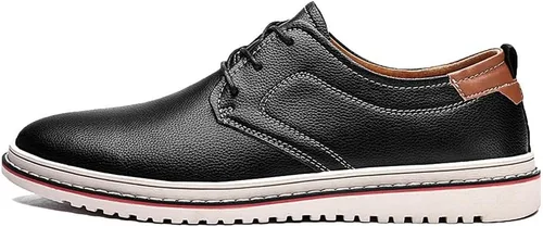 Vista 2 de Zapatos Oxford de vestir casuales para hombre, zapatos de negocios de moda, pies anchos, zapatos con cordones para negocios, oficina, boda